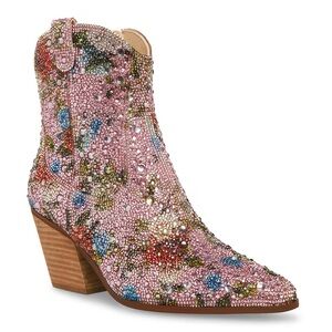 Betsey Johnson Emory Rhinestone Western Boot - size 7 - only worn once!